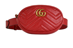 GG Marmont Belt Bag, Leather, Red, 493075, S, 2*